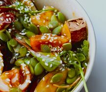 Салат с хрустящими баклажанами