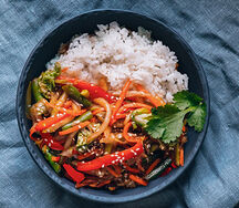 Овощи терияки с рисом