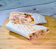 Шаурма с курицей халяль в обычном лаваше