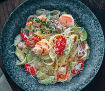 Феттуччине с креветками