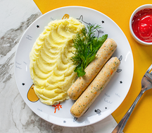 Домашние сосиски с картофельным пюре