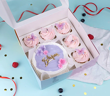 Бенто-торт и капкейки 8 марта Ванильная нежность