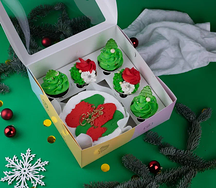 Бенто-торт и капкейки С новым годом красный!