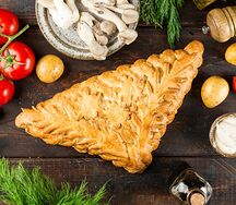 Пирог с картофелем и свежими грибами
