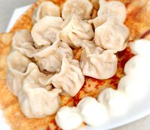 Пельмени 12шт., со сметаной