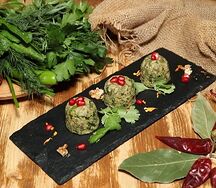 Пхали из зелёной фасоли с грецким орехом