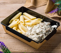 Паста с курицей и грибным соусом