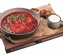 Борщ с гренками