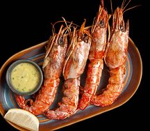 Креветки тихоокеанские на гриле