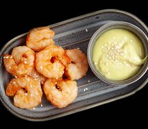 Креветки тихоокеанские с соусом васаби