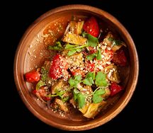 Салат с хрустящими баклажанами