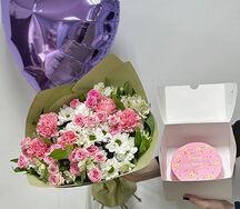 Комбо Нежный букет, Бенто торт и Шарик 