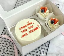 Бенто-торт и капкейки для любимой мамы