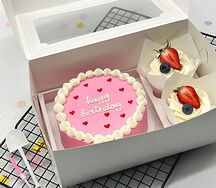 Бенто-торт и капкейки Happy Birthday для девушки