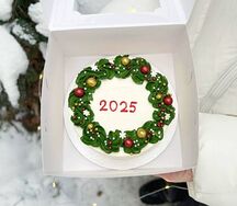 Бенто-торт Венок на Новый год 2025