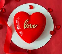 Муссовый торт сердце Love красный 500гр