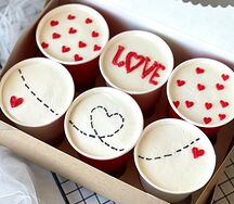 Набор 6 бенто-тортов в стакане Love