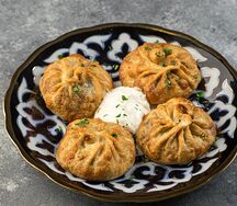 Жаренные манты с говядиной