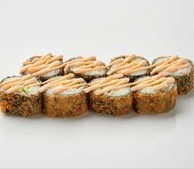 Жареный ролл с креветкой