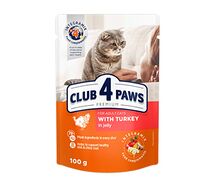 Club 4 paws premium влажный рацион для взрослых кошек С индейкой в желе