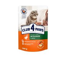 Club 4 paws premium консервированный корм для взрослых кошек с уткой в соусе