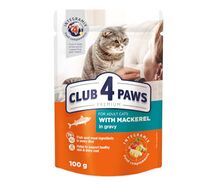 Club 4 paws premium для взрослых кошек С макрелью в соусе