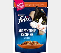 Корм для кошек Felix с курицей и томатами