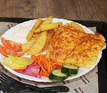 Мясо по-французки с гарниром