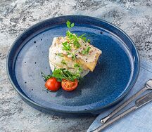 Стейк из судака с рисом жасмин