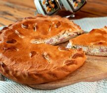Пирог с ветчиной и сыром (мини)