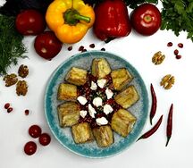 Салат с хрустящими баклажанами
