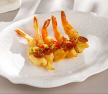 Креветки темпура с кумкватом