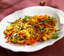 Сингапурская лапша с креветками