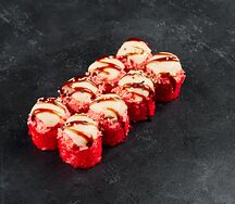 Запечённый ролл с крабом и моцареллой