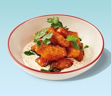 Попкорн из тигровых креветок с соусом чили-лайм