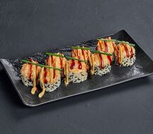 Запеченный ролл с креветками