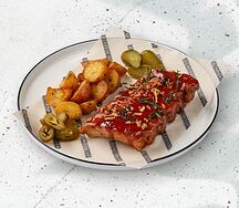 Свиные ребра под соусом кола BBQ