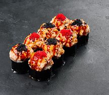 Запеченный ролл с лососем и сливочным сыром