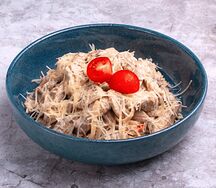 Паста с курой и грибами