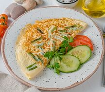 Омлет с зеленой фасолью