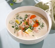 Карельская уха с форелью и сливками