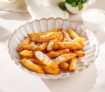 Ленивые вареники из творога с ванильным кремом