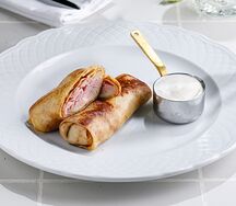 Блины с ветчиной и сыром