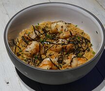 Пшеничная каша с креветкой