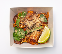 Вок с говядиной, соусом bbq, чесноком и овощами