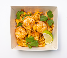 Вок с креветками, овощами и соусом чили-манго