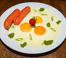 Яичница с сосисками
