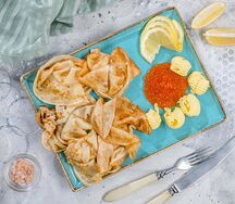Блинчики с красной икрой