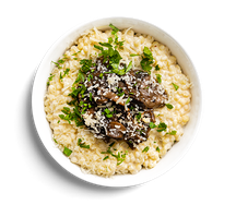 Птитим с грибами и трюфельным маслом