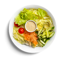 Боул с лососем, кускусом и медово-горчичным соусом